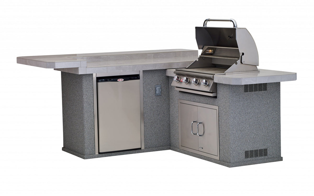 BullBull Outdoor 8 x 7 Foot L-Shaped Jr. Gourmet Q BBQ Island 31022- BetterPatio.com