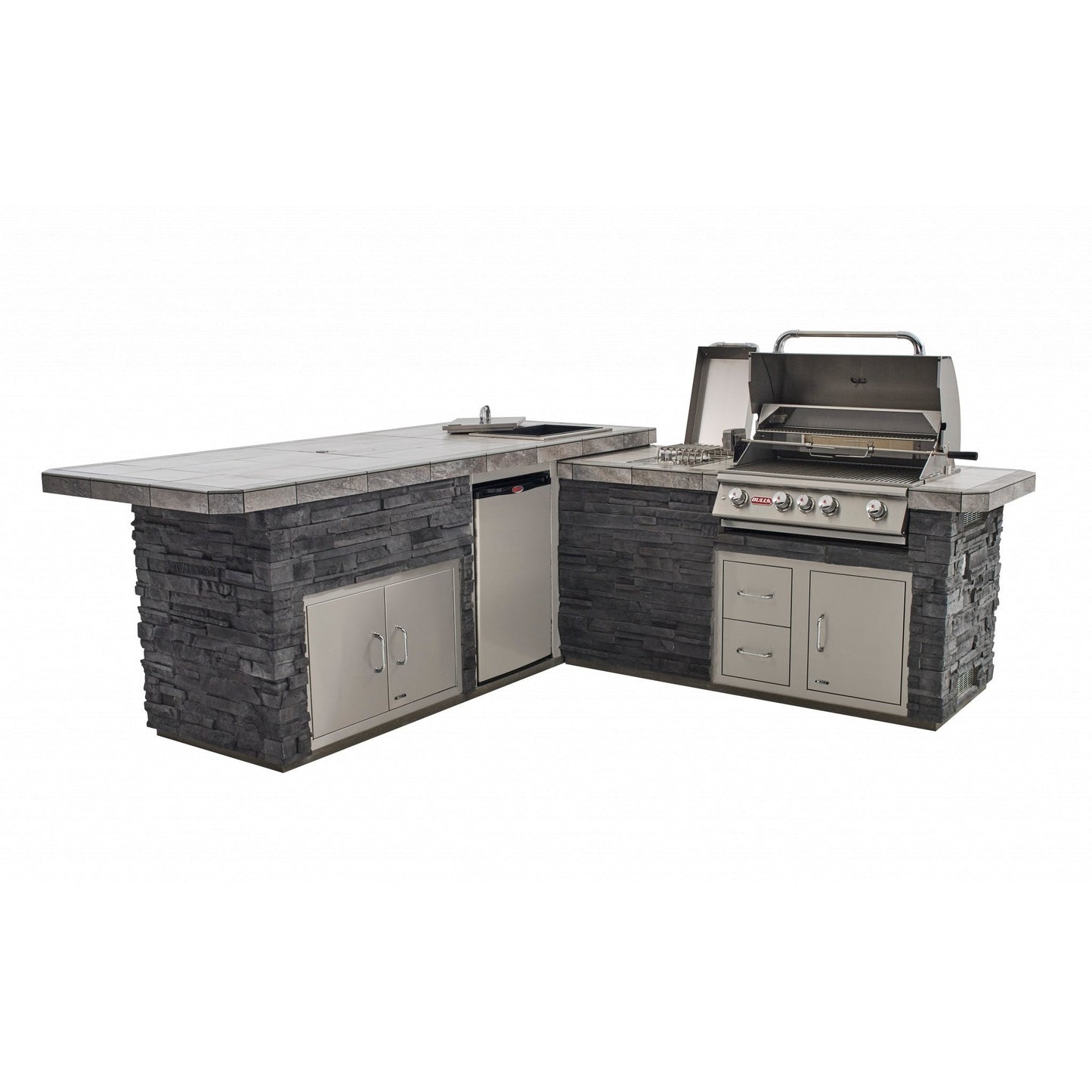 BullBull Outdoor 9 Foot L-Shaped Gourmet Q BBQ Island 31021- BetterPatio.com