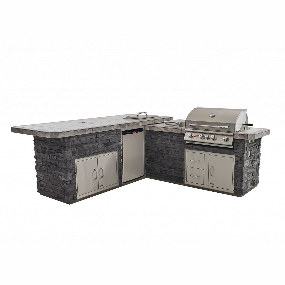 BullBull Outdoor 9 Foot L-Shaped Gourmet Q BBQ Island 31021- BetterPatio.com