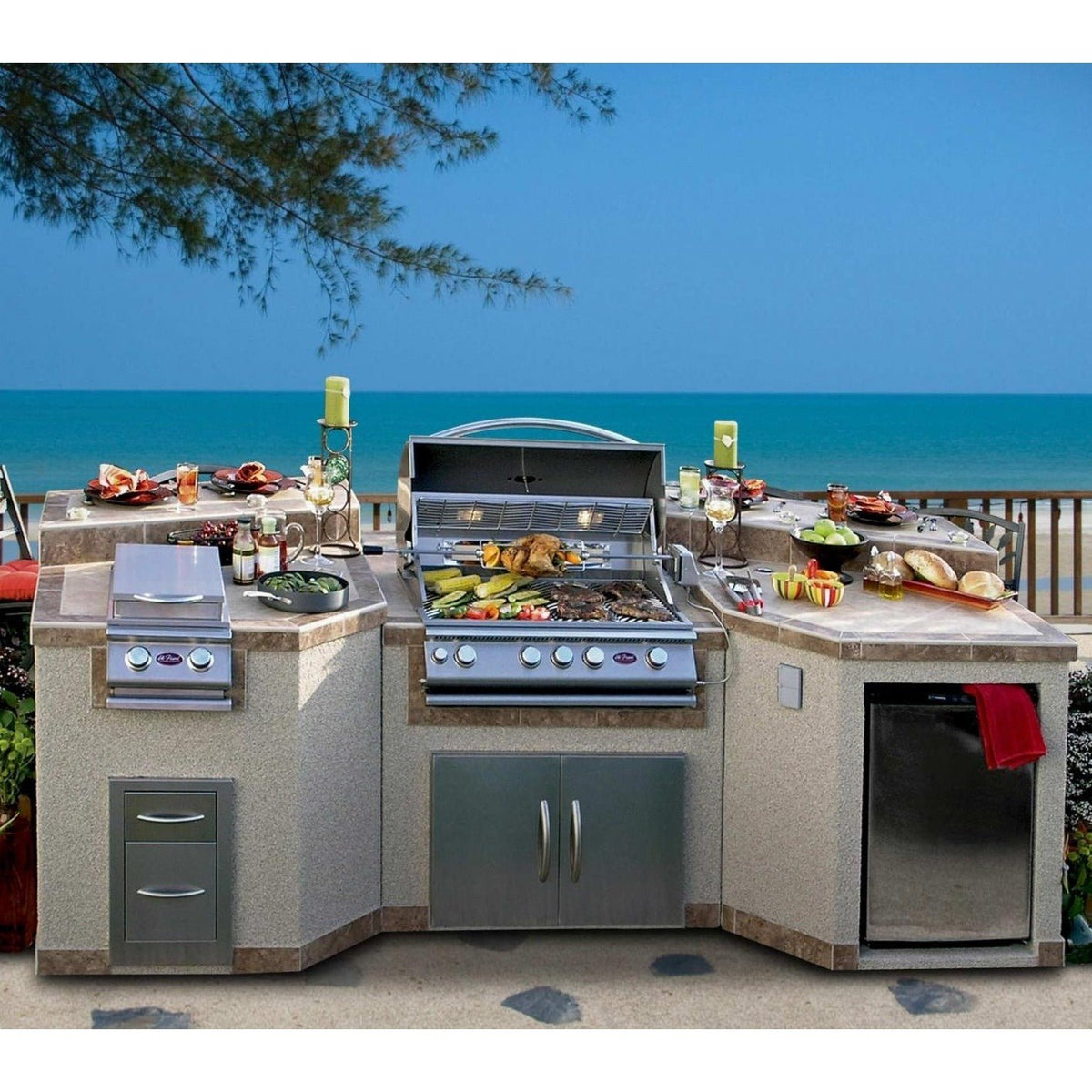 Cal FlameCal Flame 3 Piece Outdoor Kitchen Island - e3100 e3100- BetterPatio.com
