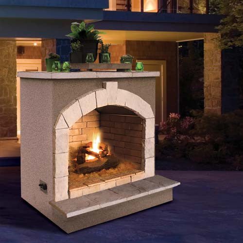 Cal Flame 48 inch outdoor fireplace for a luxury backyard lounge