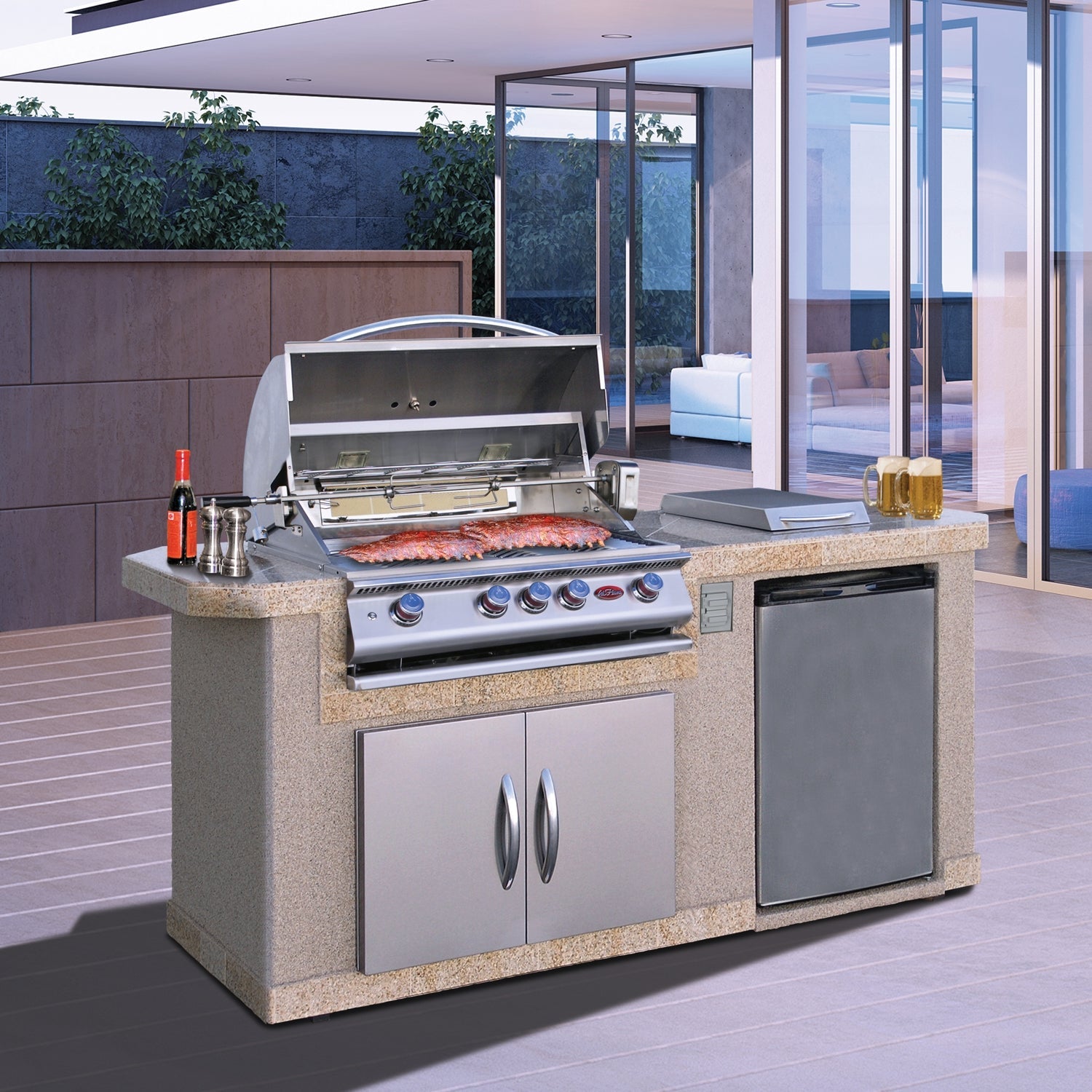 Cal Flame Pacifica Q 7 ft. BBQ Island