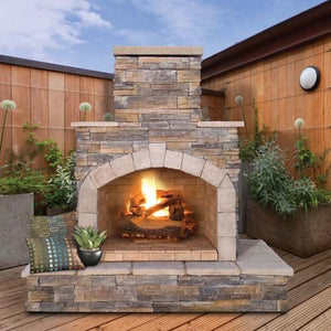 Cal FlameCal Flame 78 inch Outdoor Fireplace FRP-908-3 FRP-908-3- BetterPatio.com