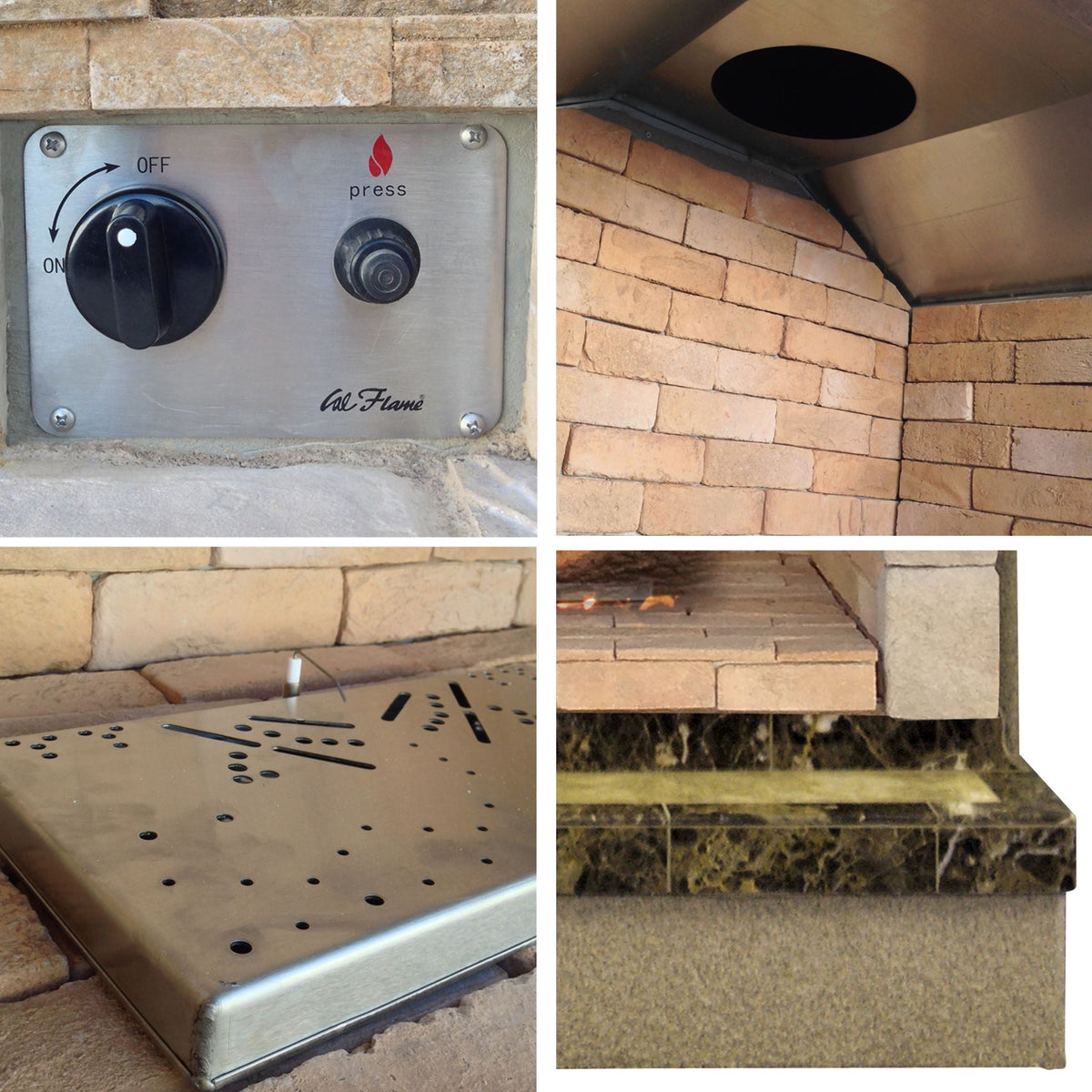 Cal FlameCal Flame 78 inch Outdoor Fireplace with Hearth FRP-908-2 FRP-908-2- BetterPatio.com