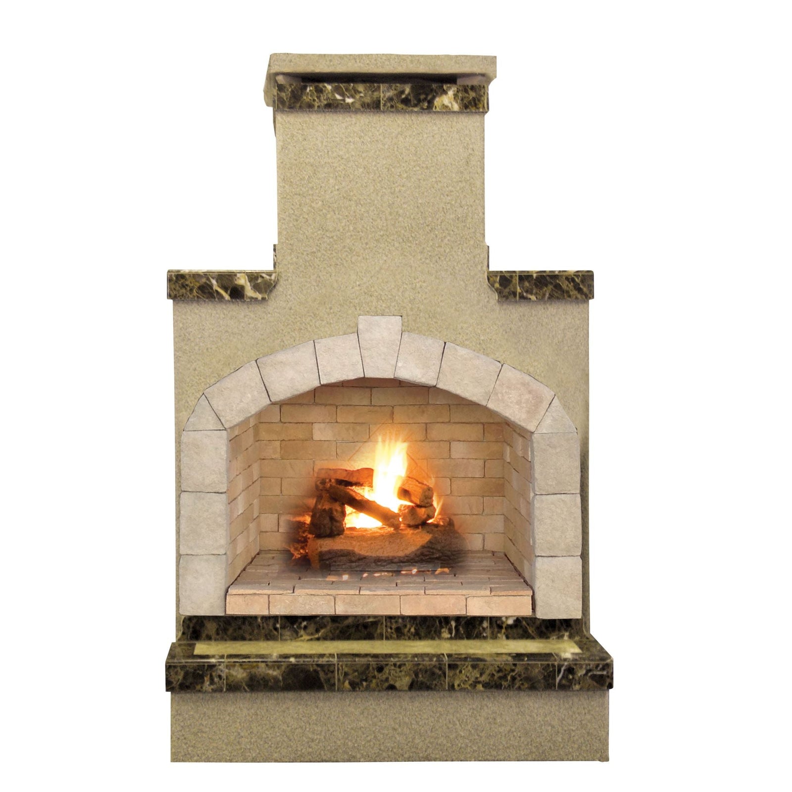 Cal FlameCal Flame 78 inch Outdoor Fireplace with Hearth FRP-908-2 FRP-908-2- BetterPatio.com