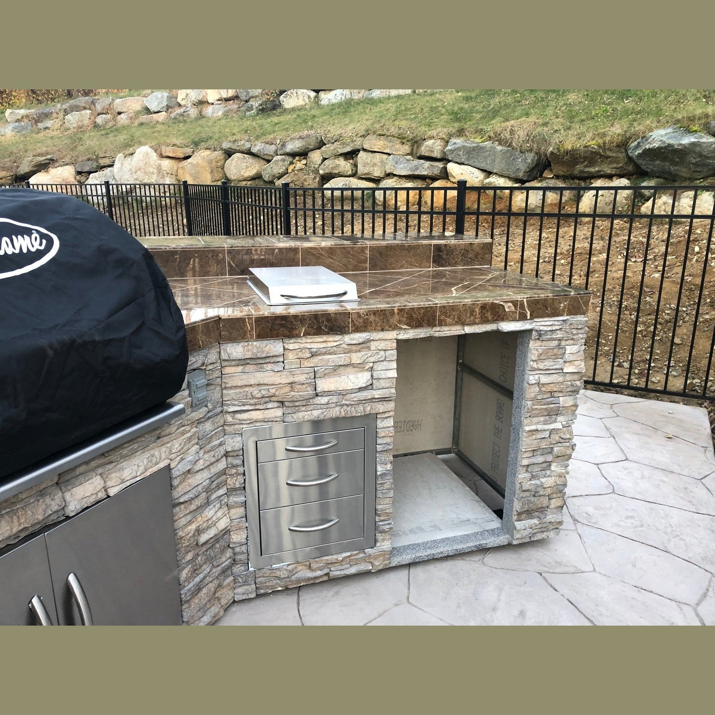 Cal Flame 15 foot Grand Pavilion Customizable BBQ Island GPV3100 // BetterPatio.com