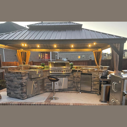Cal Flame 15 foot Grand Pavilion Customizable BBQ Island GPV3100 // BetterPatio.com