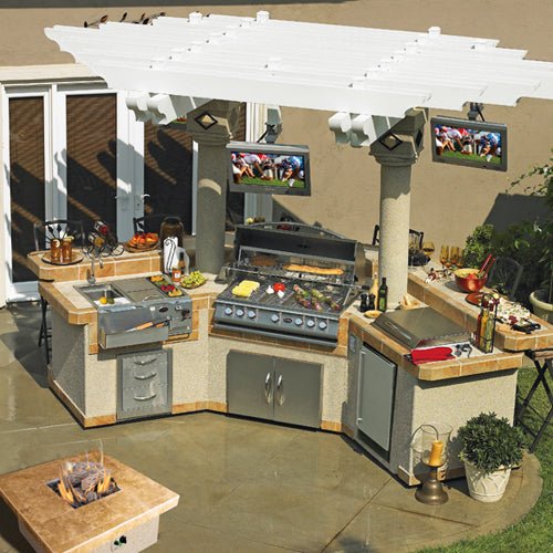 Cal Flame 15 foot Grand Pavilion Customizable BBQ Island GPV3100 // BetterPatio.com