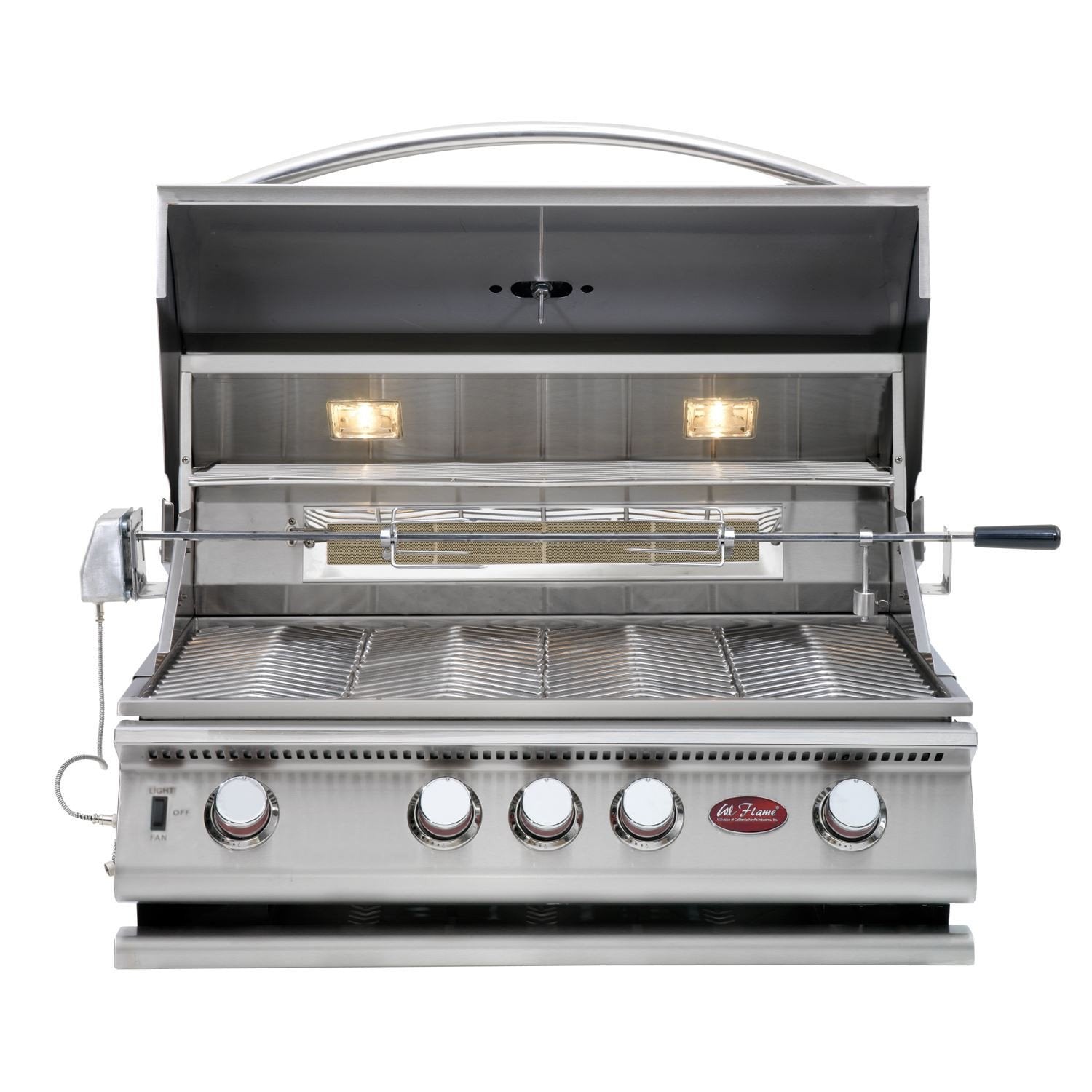 Cal Flame 7 foot Cultured Stone Grill Island with 4-Burner Gas Grill  // BetterPatio.com