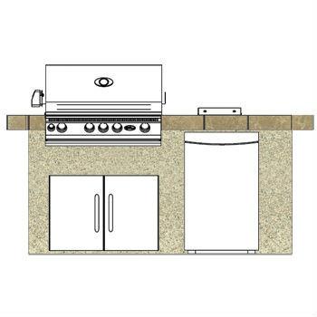 Cal Flame 7 foot Cultured Stone Grill Island with 4-Burner Gas Grill  // BetterPatio.com