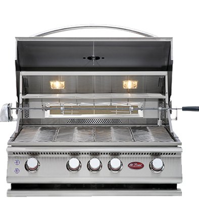 Cal FlameCal Flame P4 32 Inch 4 Burner Built In Convection Grill with Rotisserie, Griddle BBQ18874CP BBQ18874CP- BetterPatio.com