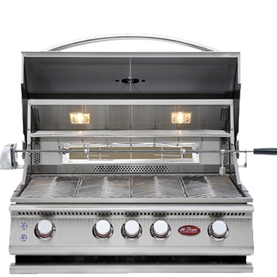 Cal Flame P4 32 Inch 4 Burner Built In Convection Grill with Rotisseri ...