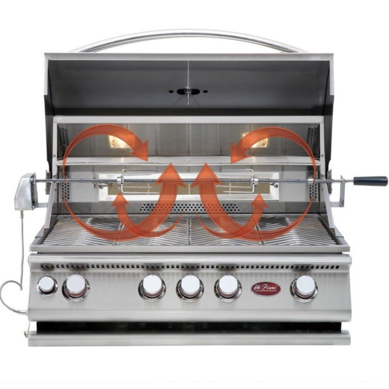 Cal FlameCal Flame P4 32 Inch 4 Burner Built In Convection Grill with Rotisserie, Griddle BBQ18874CP BBQ18874CP- BetterPatio.com