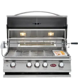 Cal Flame P4 32 Inch 4 Burner Built-In Grill with Rotisserie, Griddle BBQ19P04