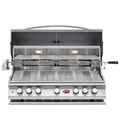 Cal Flame P5 40 Inch 5 Burner Built-In Grill with Rotisserie, Griddle