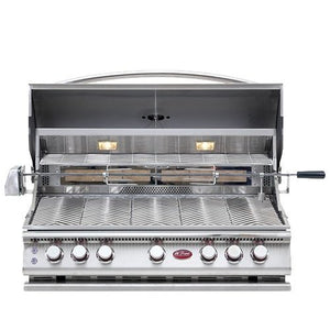 Cal FlameCal Flame P5 40 Inch 5 Burner Gas Convection Grill with Rotisserie, Griddle BBQ18875CP BBQ19875CP- BetterPatio.com