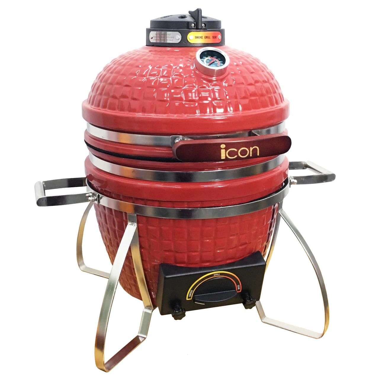 Icon Grills 100 Series 214 Sq. Inch Table Top Kamado Grill Red - CG101RED - BetterPatio.com