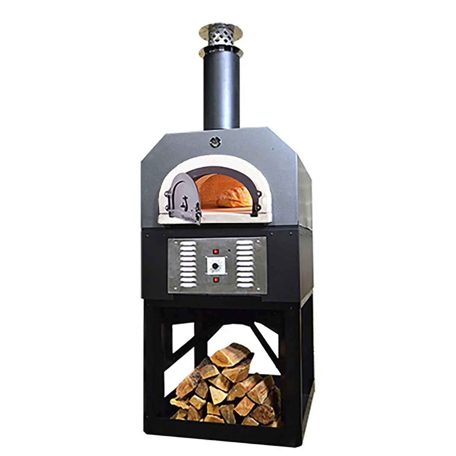 Chicago Brick OvenChicago Brick Oven 750 Hybrid Dual Fuel Gas or Wood Stand for Residential Pizza Oven CBO-O-STD-750-HYB-NG-SV-R-3K- BetterPatio.com