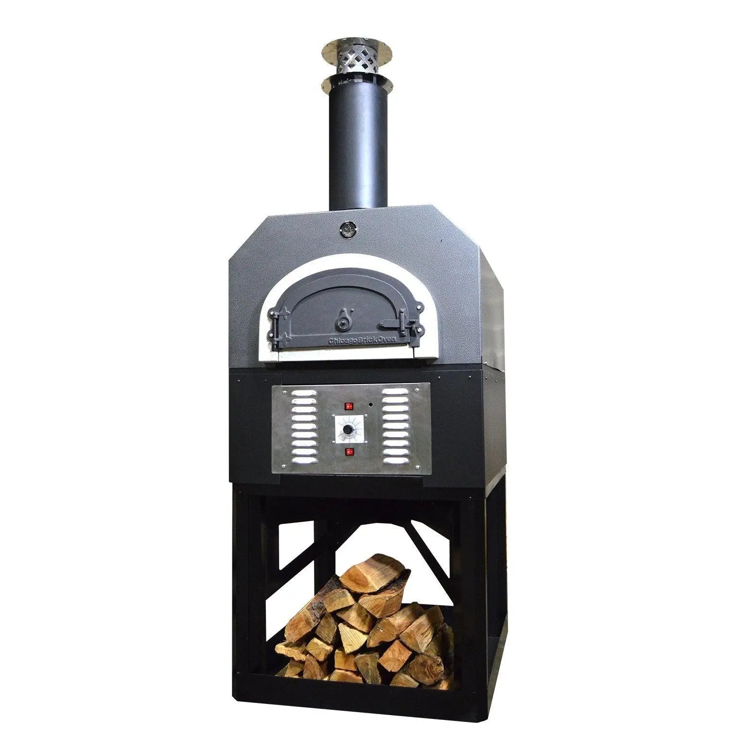 Chicago Brick OvenChicago Brick Oven 750 Hybrid Dual Fuel Gas or Wood Stand for Residential Pizza Oven CBO-O-STD-750-HYB-NG-SV-R-3K- BetterPatio.com