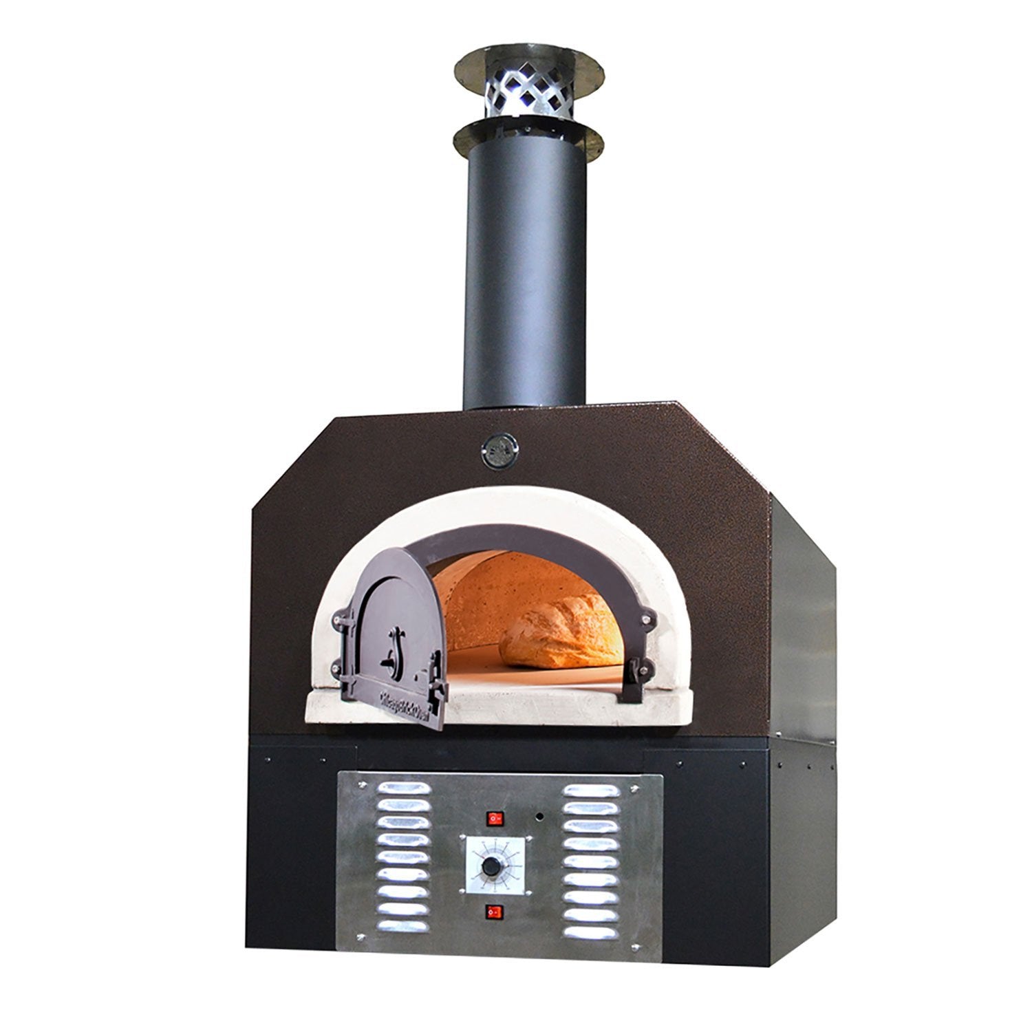 Chicago Brick OvenChicago Brick Oven 750 Hybrid Gas and Wood Commercial Countertop Pizza Oven with Skirt CBO-O-CT-750-HYB-NG-CV-C-3K-SKT- BetterPatio.com