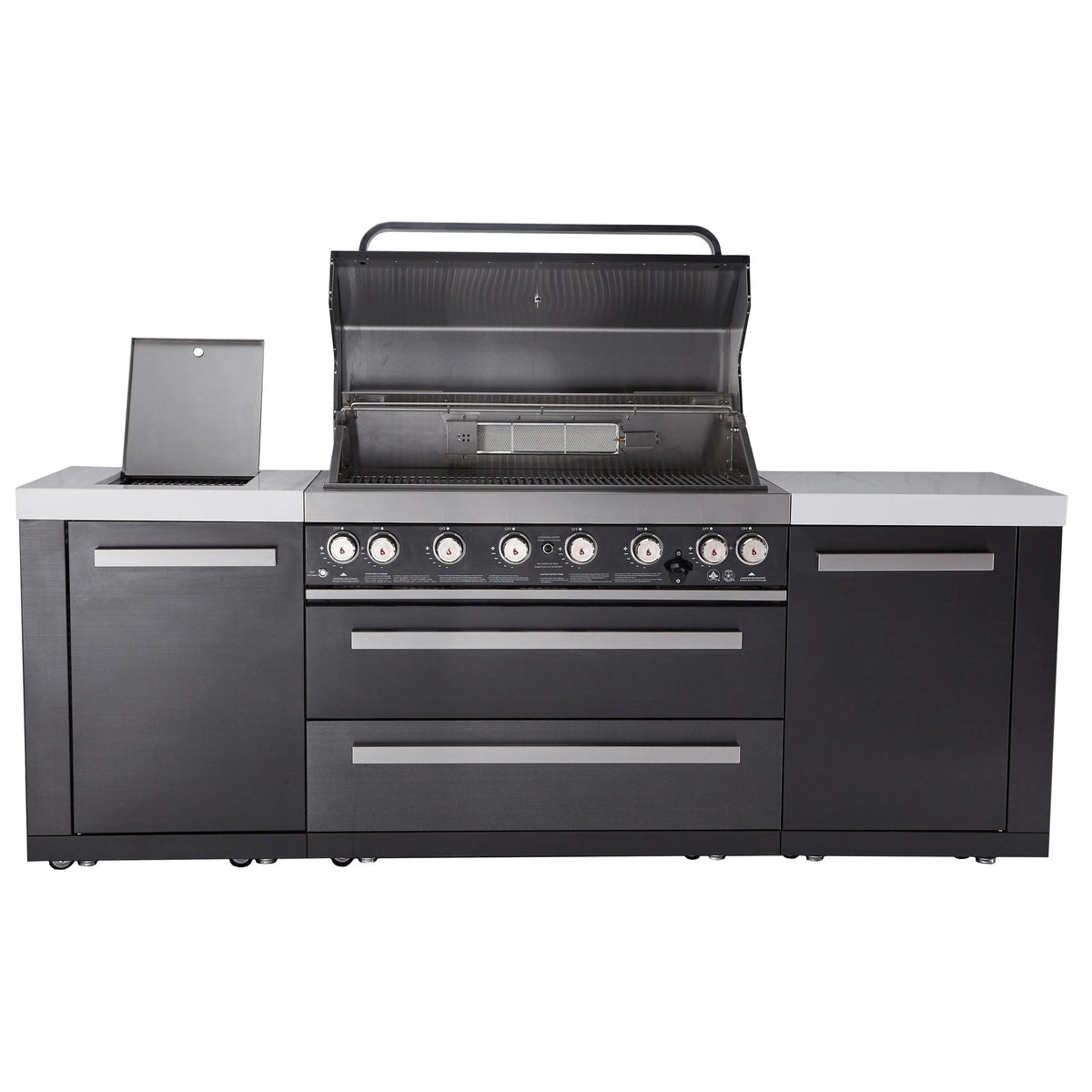 Mont Alpi 8 Foot Black Stainless Steel Outdoor Kitchen // BetterPatio.com