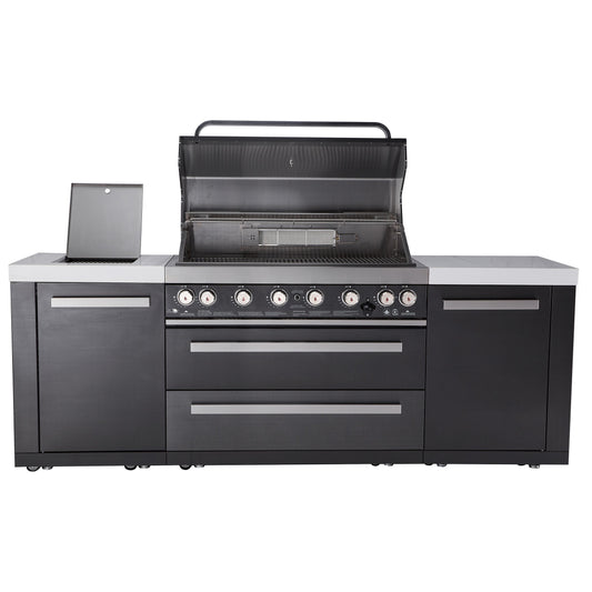 Mont Alpi 8 Foot Black Stainless Steel Outdoor Kitchen // BetterPatio.com