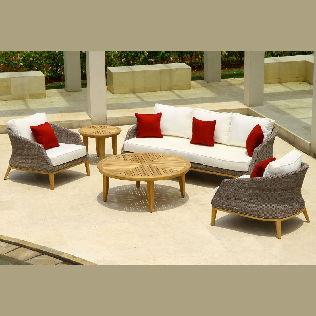 Douglas Nance Capri Deep Seating Sofa with White Cushion DN4403 - BetterPatio.com