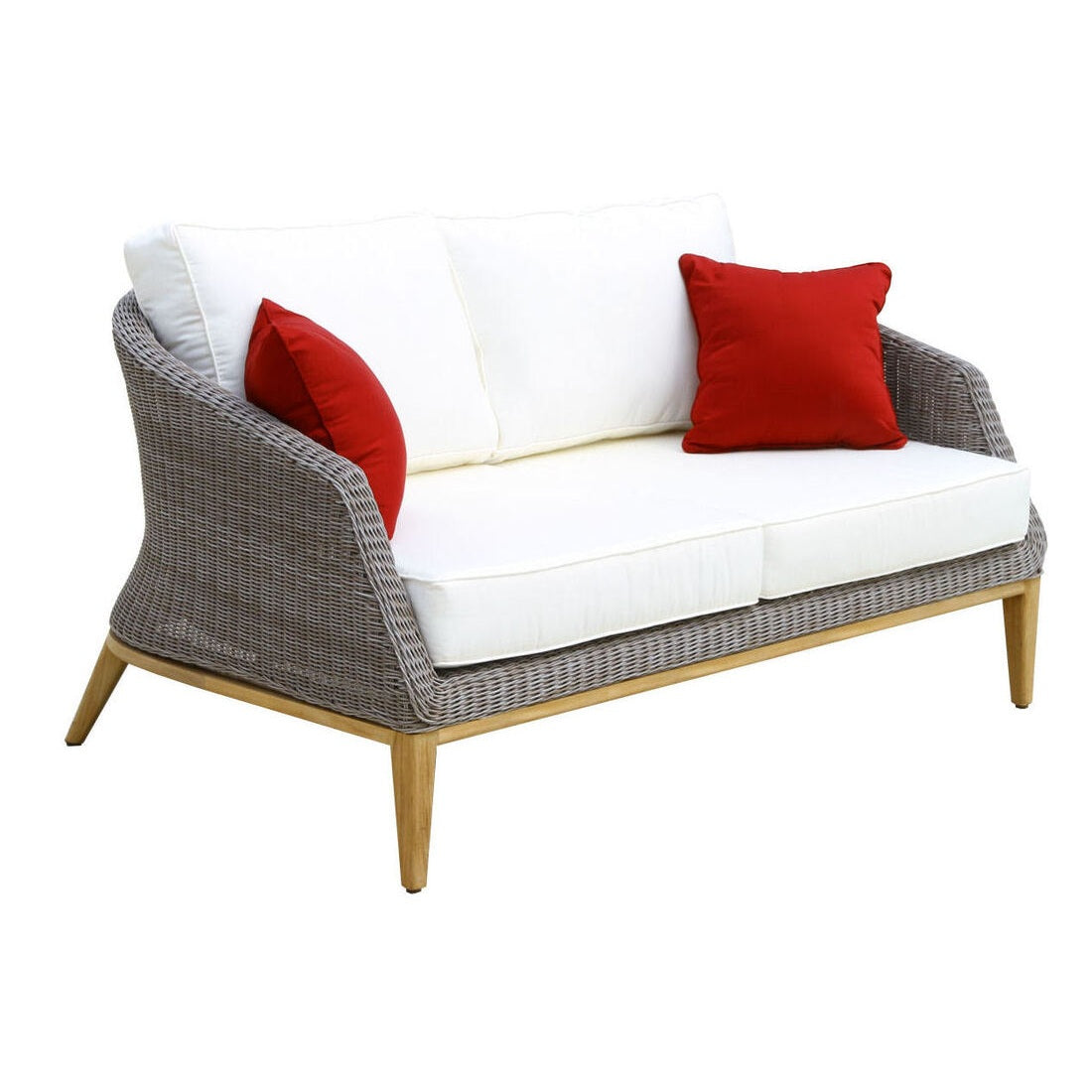 Douglas Nance Capri Deep Seating Loveseat with White Cushion DN4402 - BetterPatio.com