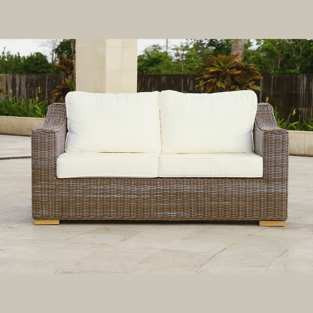 Douglas Nance Monaco Deep Seating Loveseat with White Cushion DN4502 - BetterPatio.com