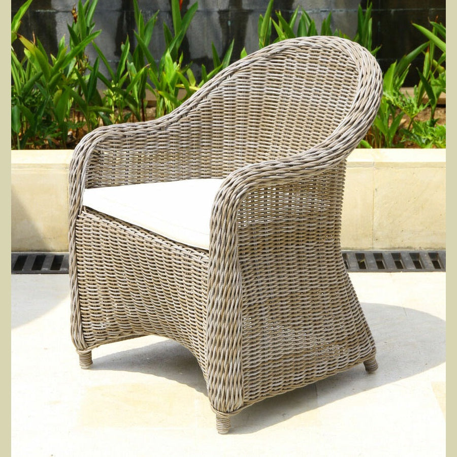 Douglas Nance Monaco Dining Armchair with White Seat Pad DN4555 - BetterPatio.com