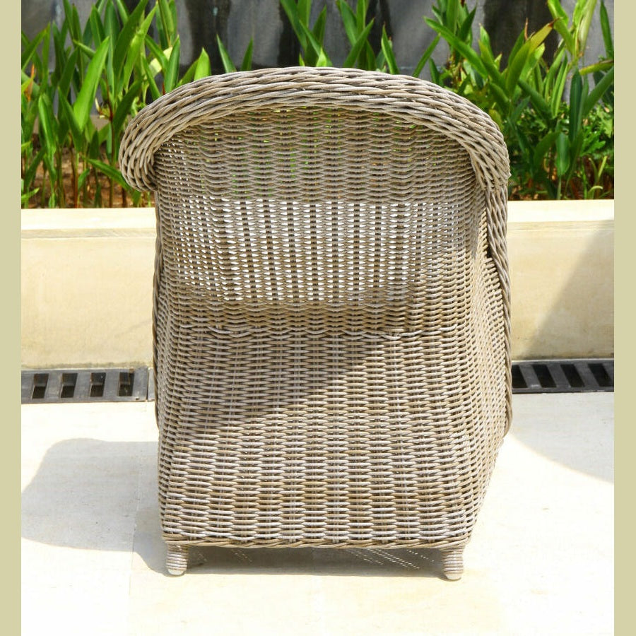Douglas Nance Monaco Dining Armchair with White Seat Pad DN4555 - BetterPatio.com