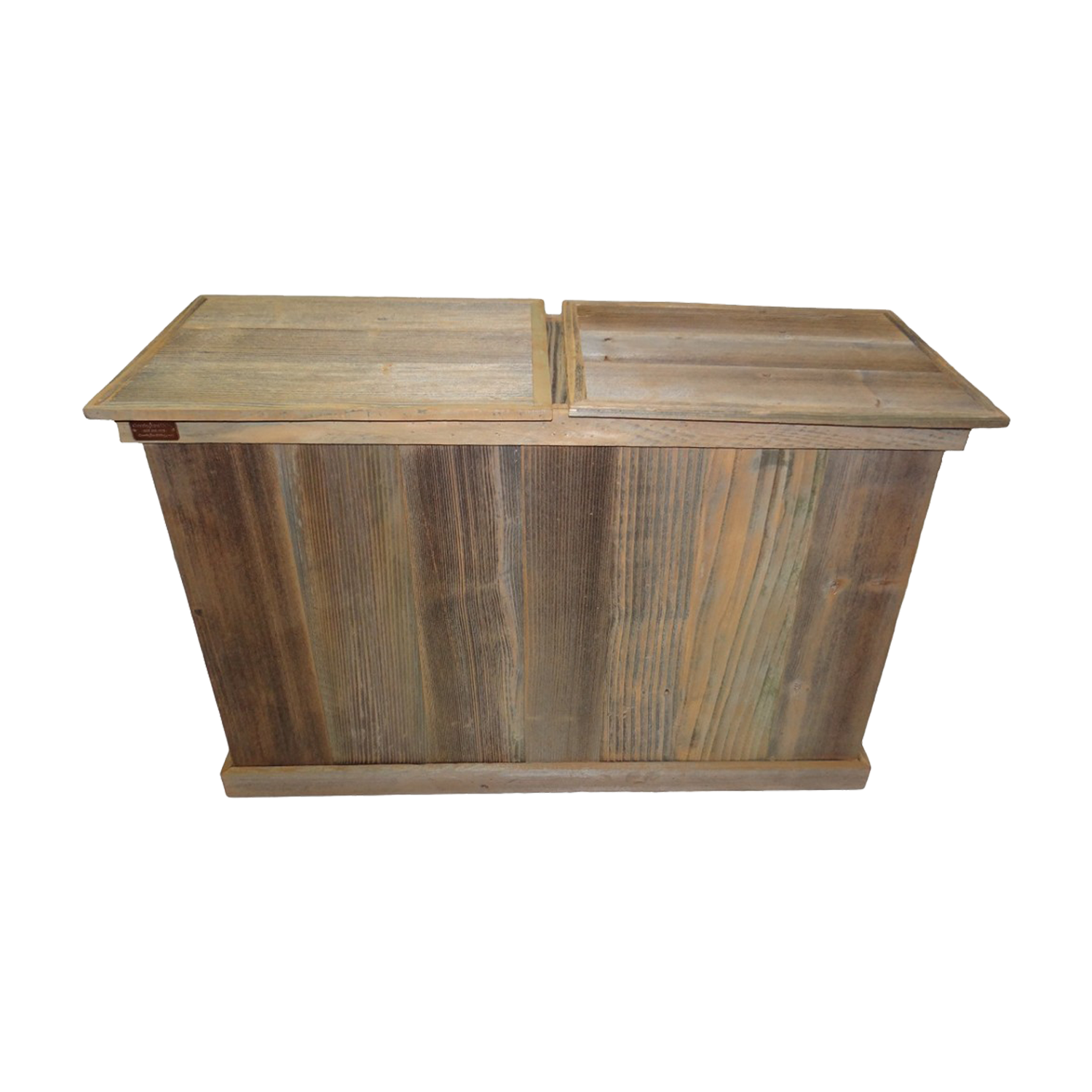 Haggard Rustic Goods Barn Wood Trash Can Double Black - BetterPatio.com