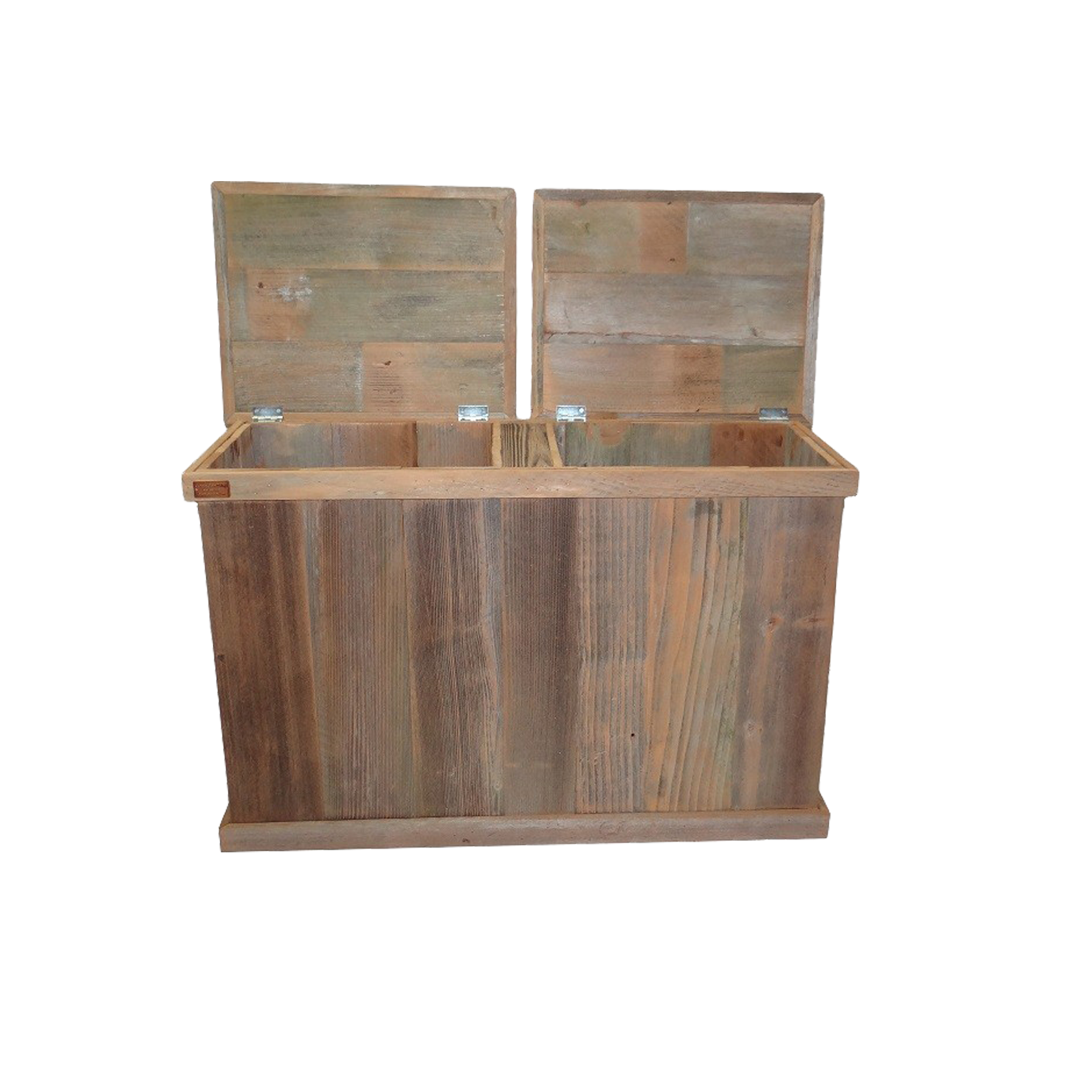 Haggard Rustic Goods Barn Wood Trash Can Double Sea Anchor Black - BetterPatio.com