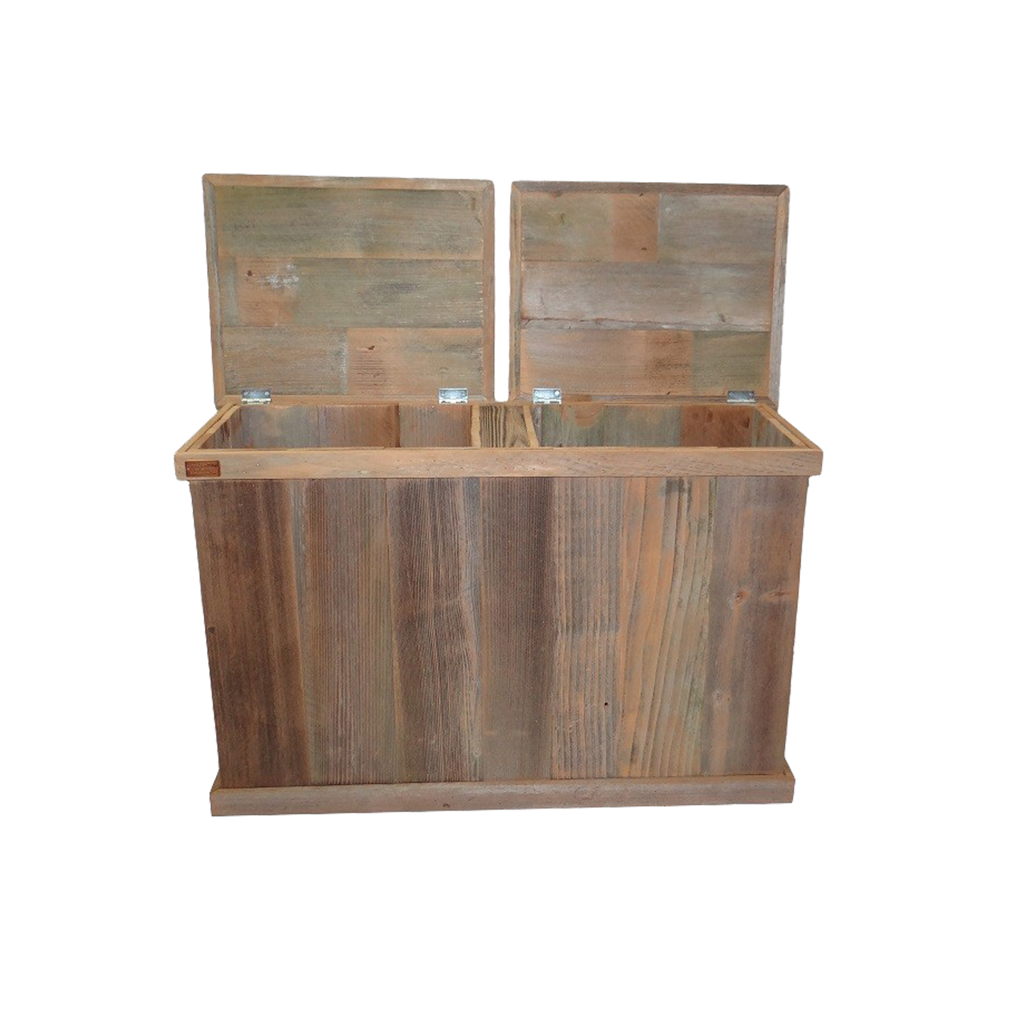 Haggard Rustic Goods Barn Wood Trash Can Double Black - BetterPatio.com