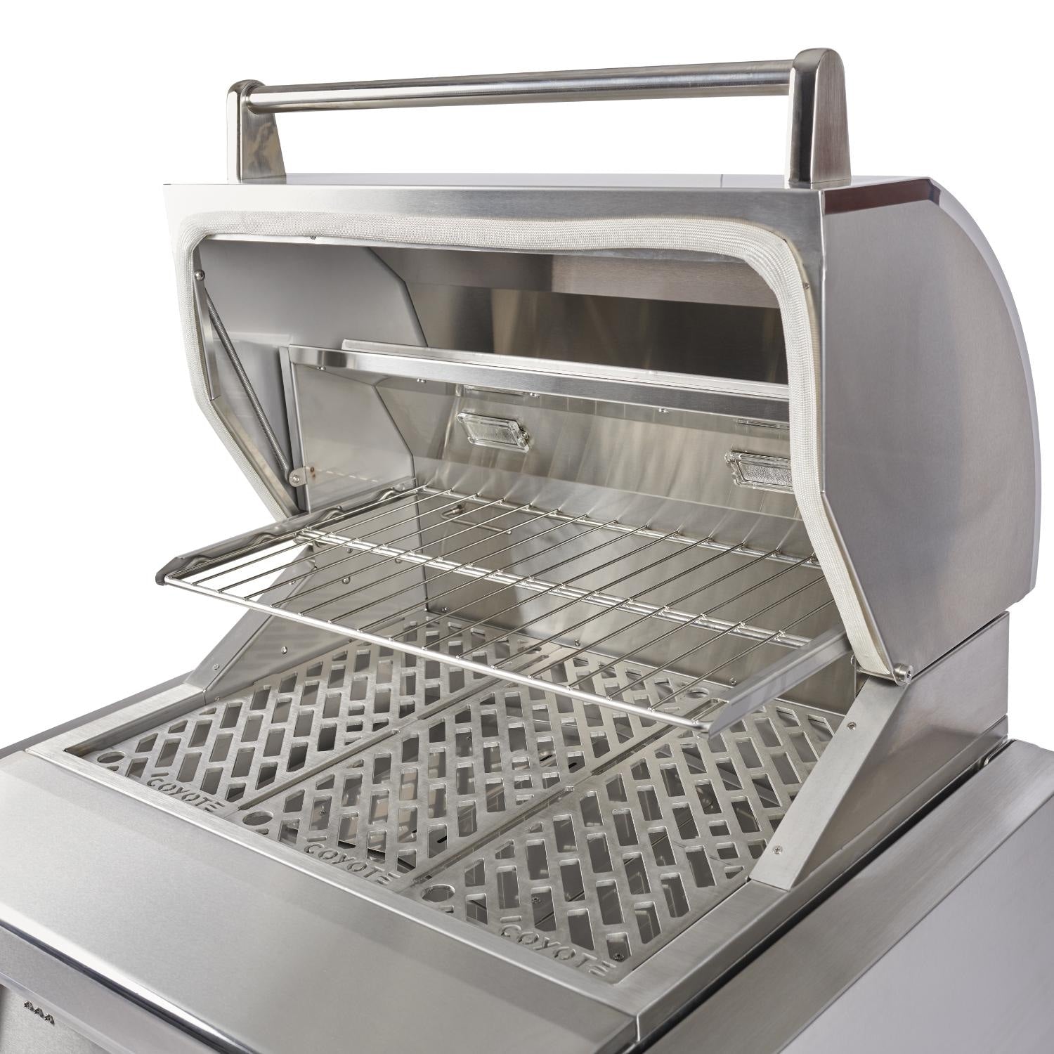 Coyote 28 inch Freestanding Pellet Grill with Cart - BetterPatio.com