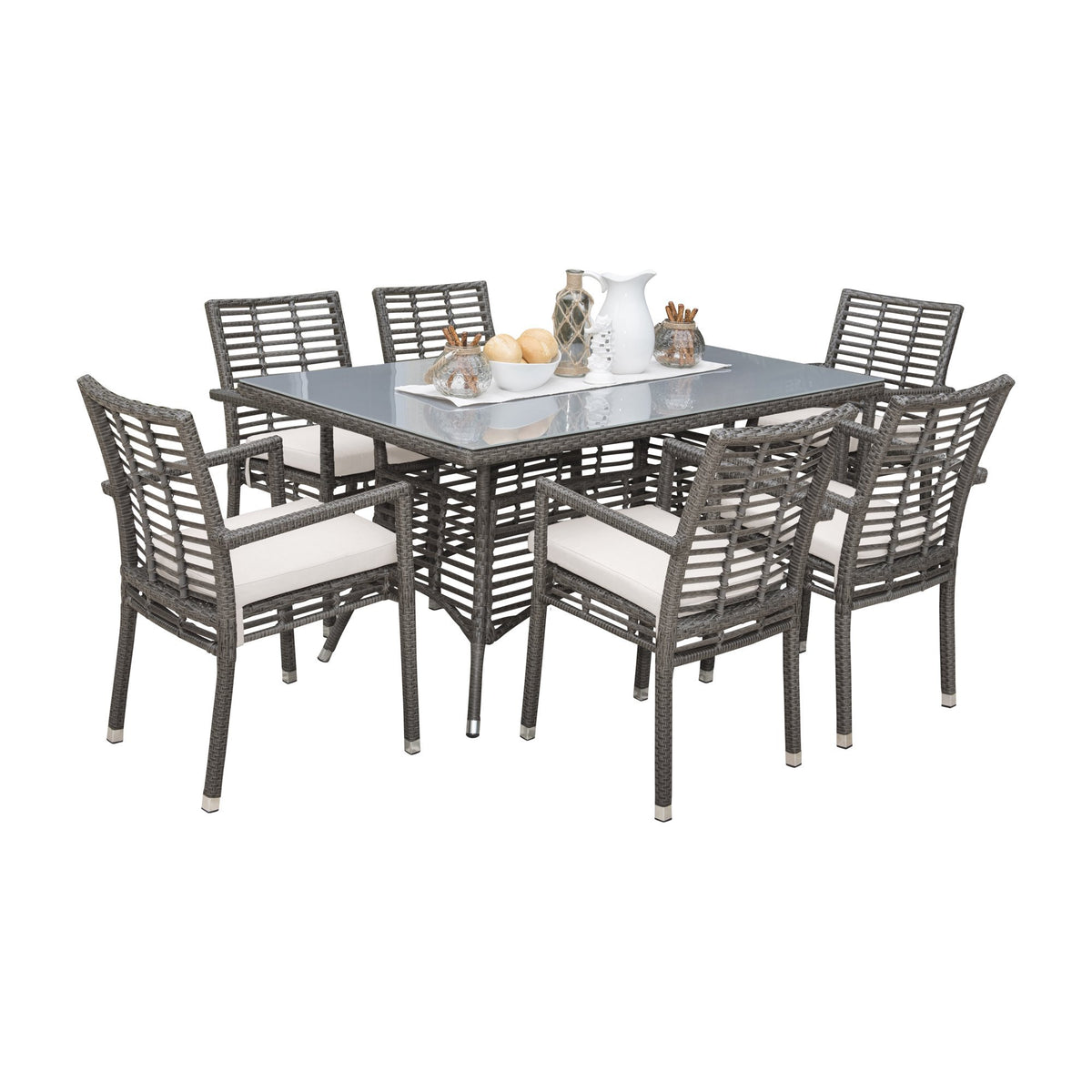 Panama Jack Graphite 7 Piece Dining Set - BetterPatio.com