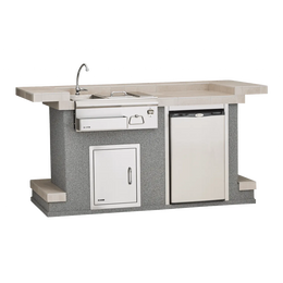 Bull Outdoor 7 Foot Entertainer's Bar Island with Bar Center, Fridge