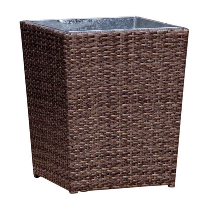 Hospitality Rattan Planter W/Zinc Bucket 1290-GRY - BetterPatio.com