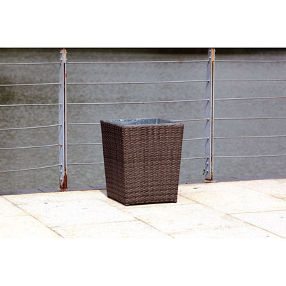 Hospitality Rattan Planter W/Zinc Bucket 1290-GRY - BetterPatio.com
