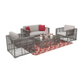 Hospitality Rattan 4 Pc Wicker Conversation / Living Set 1461-GRY-4PC-SET