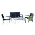 Hospitality Rattan Sapphire 4 Pc Sling Conversation Living Set 1509-GRY-4PC-SET