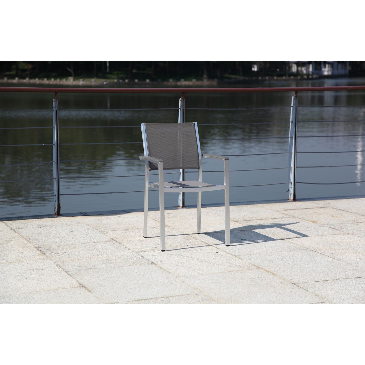 Hospitality Rattan Sling Armchair 1510AC-GRY - BetterPatio.com