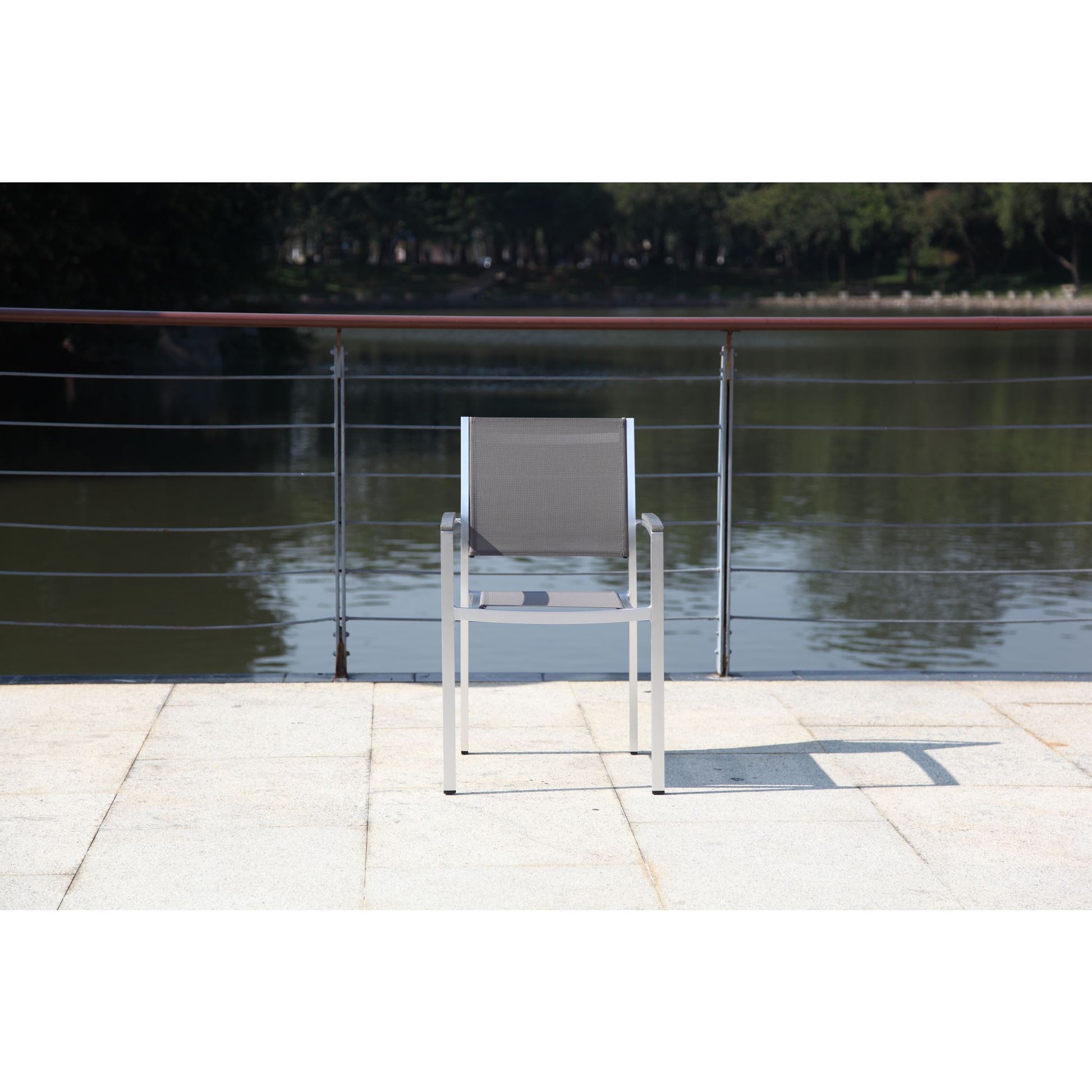 Hospitality Rattan Sling Armchair 1510AC-GRY - BetterPatio.com