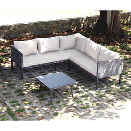 Hospitality Rattan Sapphire 3 Pc Sectional Set 1514-BLK-3PC-SET