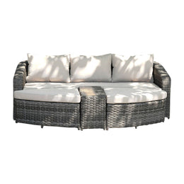 Hospitality Rattan Sapphire 4 Pc Daybed Set 1516-GRY-4PC-SET