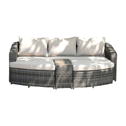 Hospitality Rattan Sapphire 4 Pc Daybed Set 1516-GRY-4PC-SET - BetterPatio.com