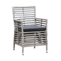 Hospitality Rattan Aluminum Wicker Armchair W/Cushion 1554-GRY