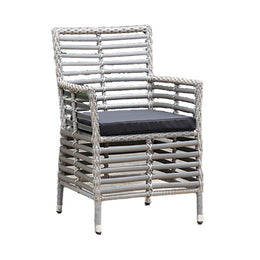 Hospitality Rattan Aluminum Wicker Armchair W/Cushion 1554-GRY