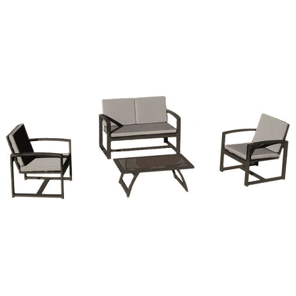 Hospitality Rattan Sapphire 4 Pc Conversation / Living Set 1616-GRY-4PC-SET - BetterPatio.com