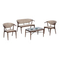 Hospitality Rattan Sapphire 4 Pc Living Set 1638-BRW-4PC-SET